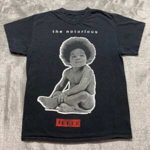 Notorious B.I.G. Graphic T-Shirt Mens Small Black Good Ready To Die Album Teel